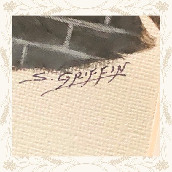 Original Shirley Griffin Feather Art – Cat & Squirrel Scene - Picture 4 of 4